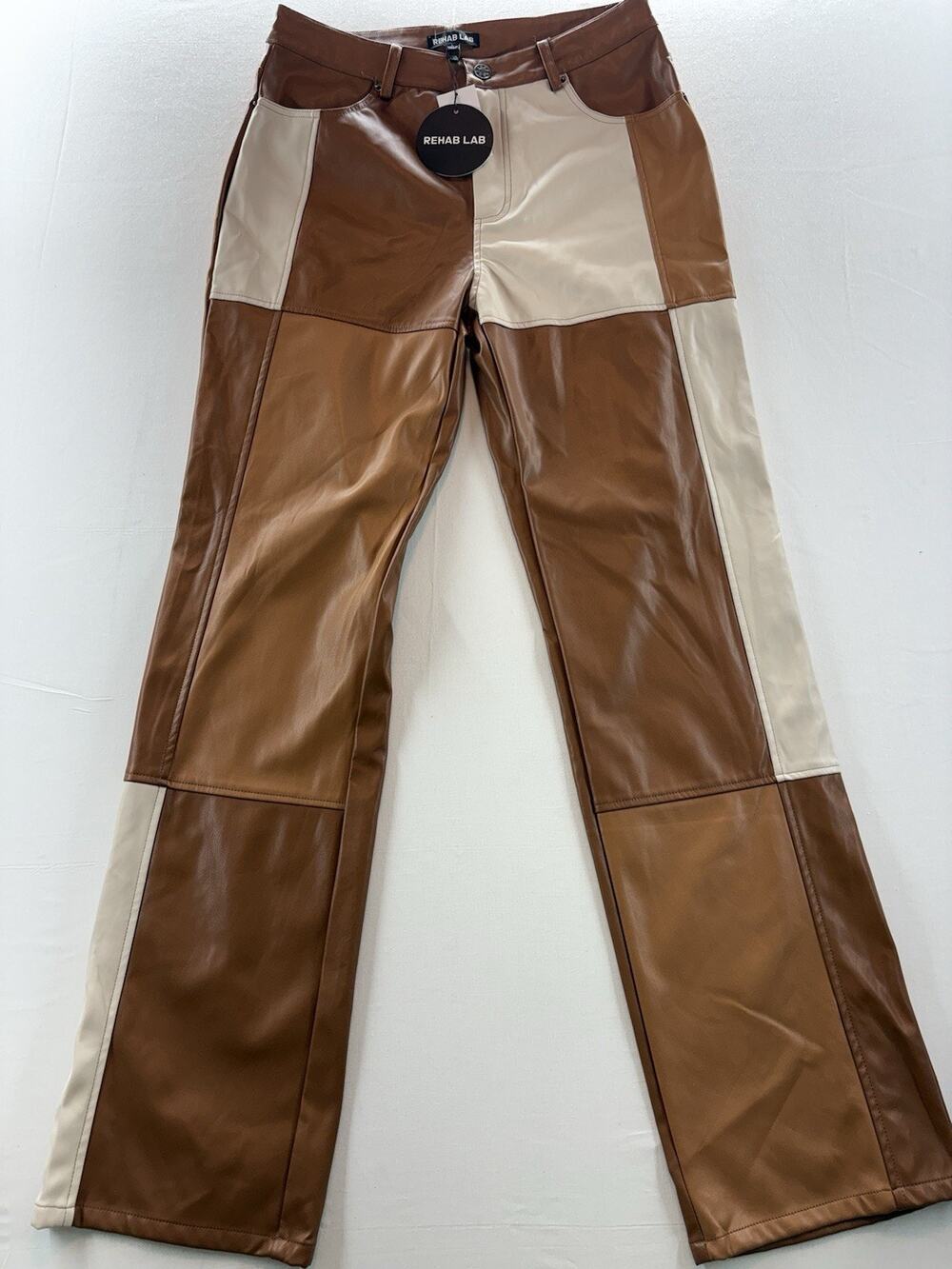 NWT REHAB LAB WOMENS PANTS - SIZE: WOMEN Large Brown White Check